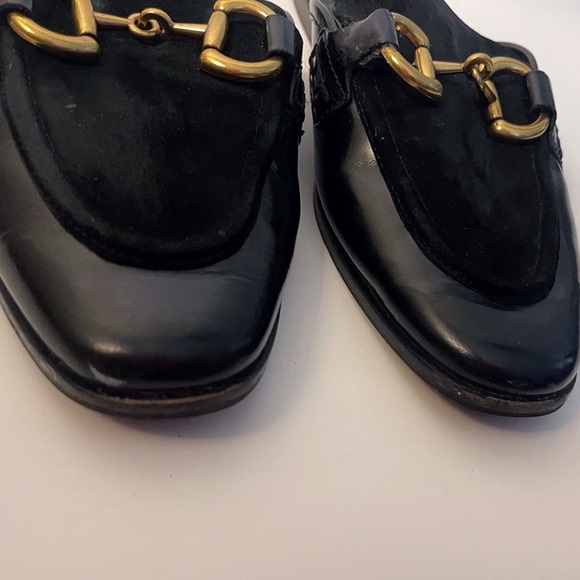 Jeffrey Campbell Suede Upper Black Mules with Gold Buckle Academua Fall - Picture 3 of 12